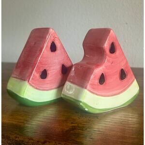 Water Melon Slices Ceramic Salt & Pepper Shakers